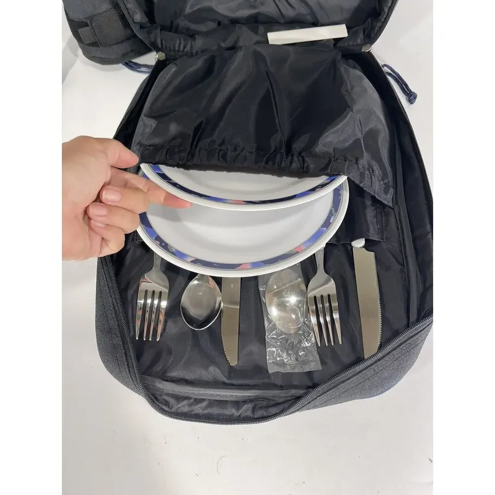Insulated Picnic Backpack California Innovations Outdoor Camping +Utensils *READ